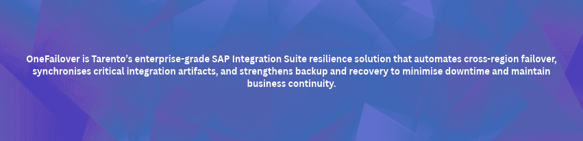 SAP Integration Suite disaster recovery